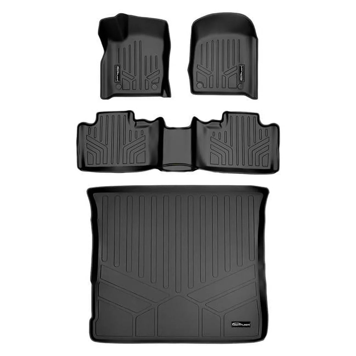 SA0315-B0071-D0071 Custom Fit 2 Rows Floor Mats & Cargo Liner Set for 2016-2021 Jeep Grand Cherokee, Black