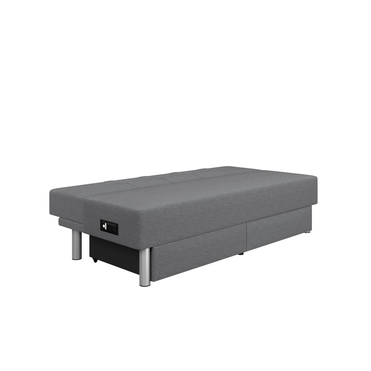 Serta Windsor Futon with Storage and Power, Gray Fabric