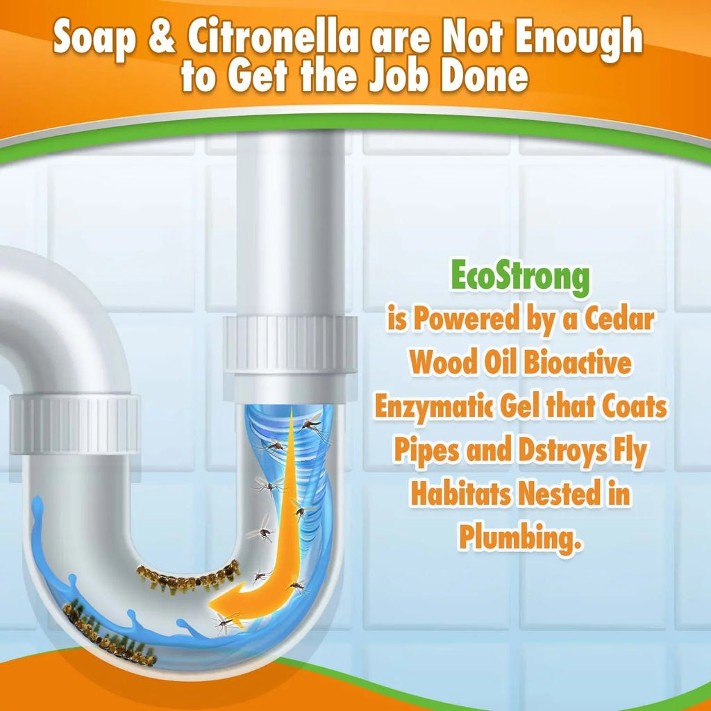Fruit Fly Drain Treatment, Drain Fly Eliminator, Eliminates Gnats, Sewer Flies With EcoStrong - 2 Gallon