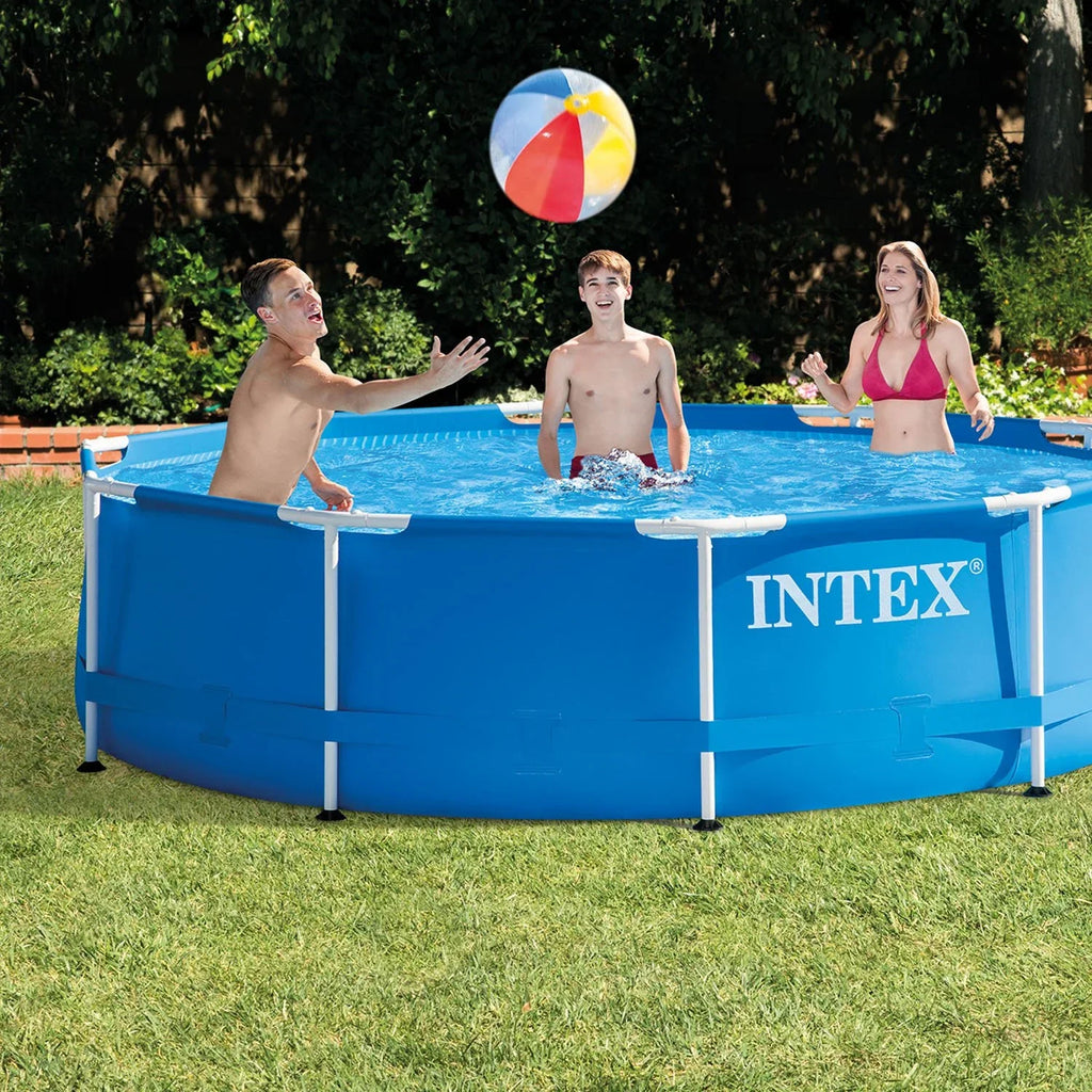 Intex Metal Frame Swimming Pool with Filter Pump and Pool Cleaning Kit (2 Pack)