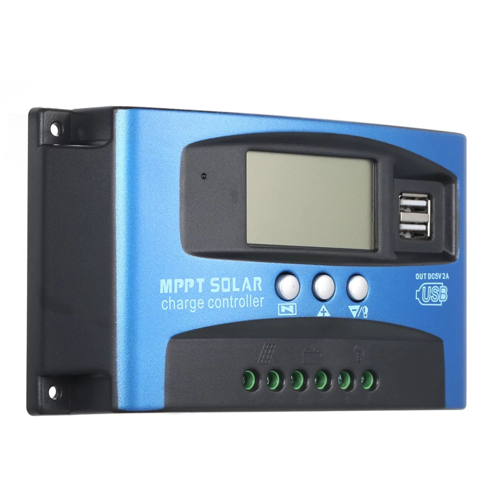 Htovila 30A-100A Solar Charge Controller Solar Panel Charge Controller Dual USB Charge Regulator Intelligent Adjustable Parameter LCD Display