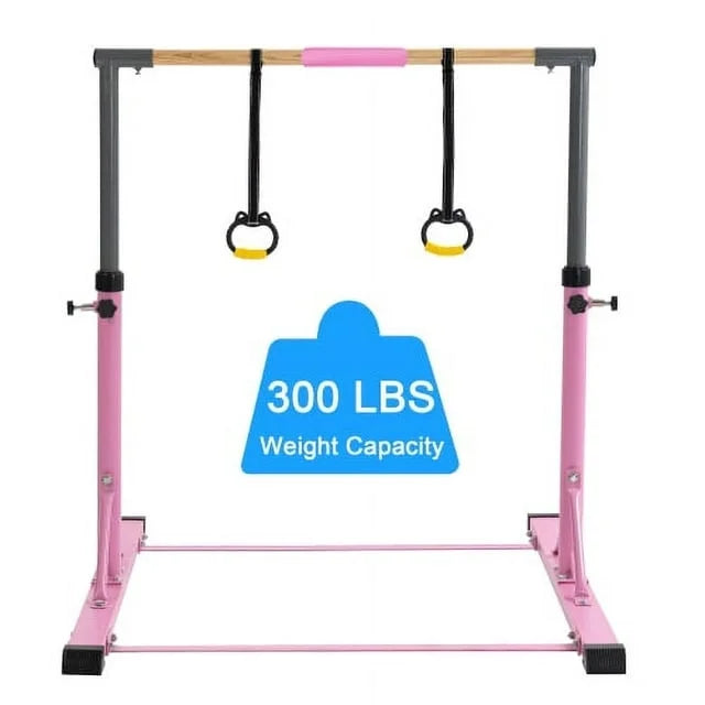 Pink Gymnastics Bar, Girls Gymnastic Training Equipment at Home, Horizontal Bar Exercise, Birthdays Christmas Kids' Gift Ages 3-15 from Parents