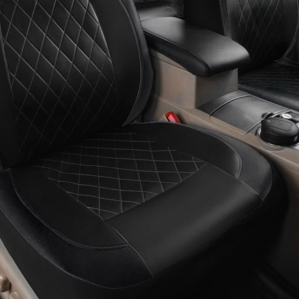 Andoe 9 Pcs Car Seat Protection 5 Seats PU Leather Universal Seat Protection Full Set Auto Interior Accessories for Auto Trucks Van SUV