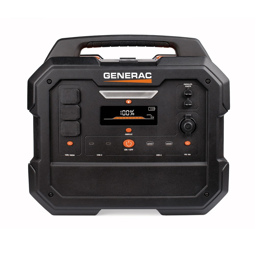 Generac 8026 Power Station 1600/3200W 2106Wh Battery Powered Portable Generator - Solar Panel Charging Fitting