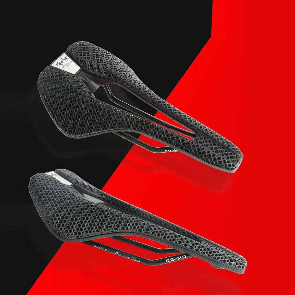 RACEWORK 30CRMO 3D Printed Saddle MTB Mountain Road Cycling Saddle Comfortable Honeycomb Structure Hollow Cushion