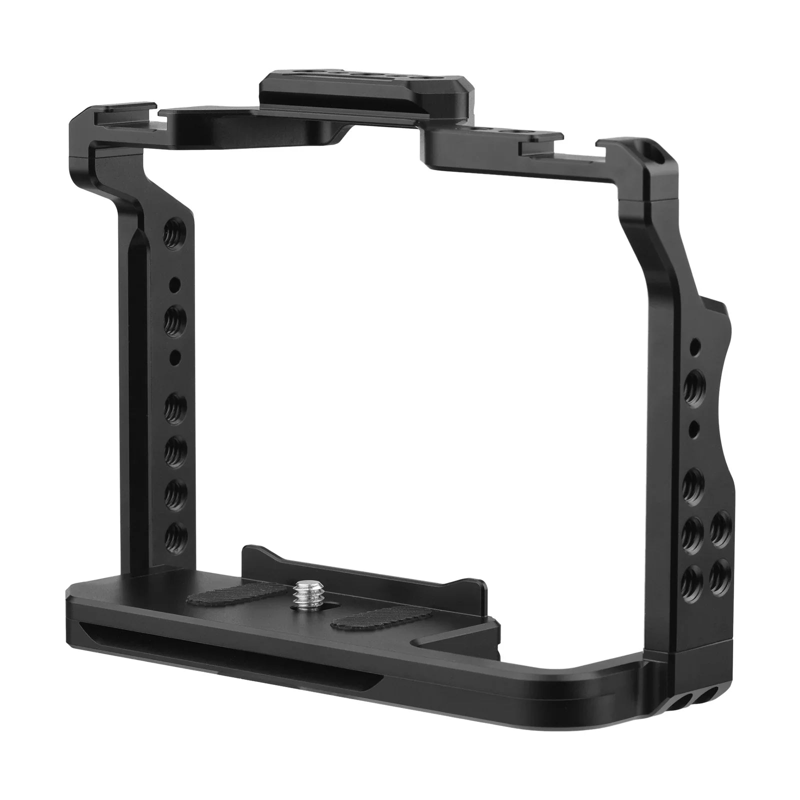 Andoer Camera Cage Aluminum Alloy Video Cage with Dual Cold Shoe Mounts Numerous 1/4 Inch Threads Replacement for Sony A7IV/ A7III/ A7II/ A7R III/ A7R II/ A7S II