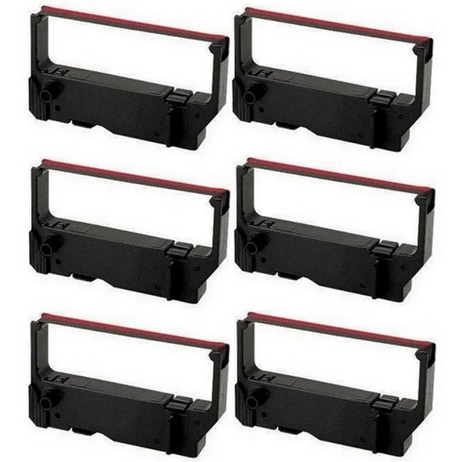 PrinterDash Fitting Replacement for Star-Micronics MP-200 Series/MP-235/MP-242/MP-292/MP-512/SP-200 Series/SP-212/SP-242/SP-500/SP-2000 Black/Red P.O.S. Printer Ribbons (6/PK) (30980115BR)