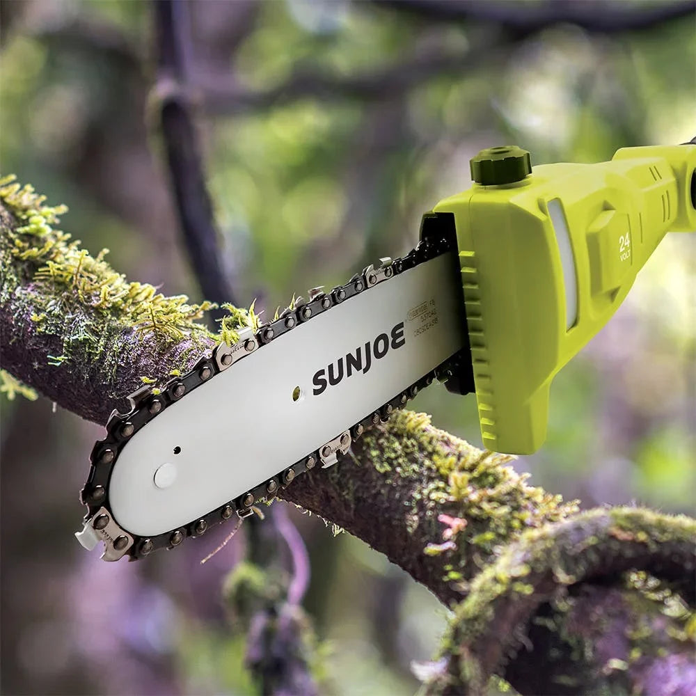 Sun Joe 24-Volt Cordless Telescoping Pole Chainsaw, 8-inch, Tool Only