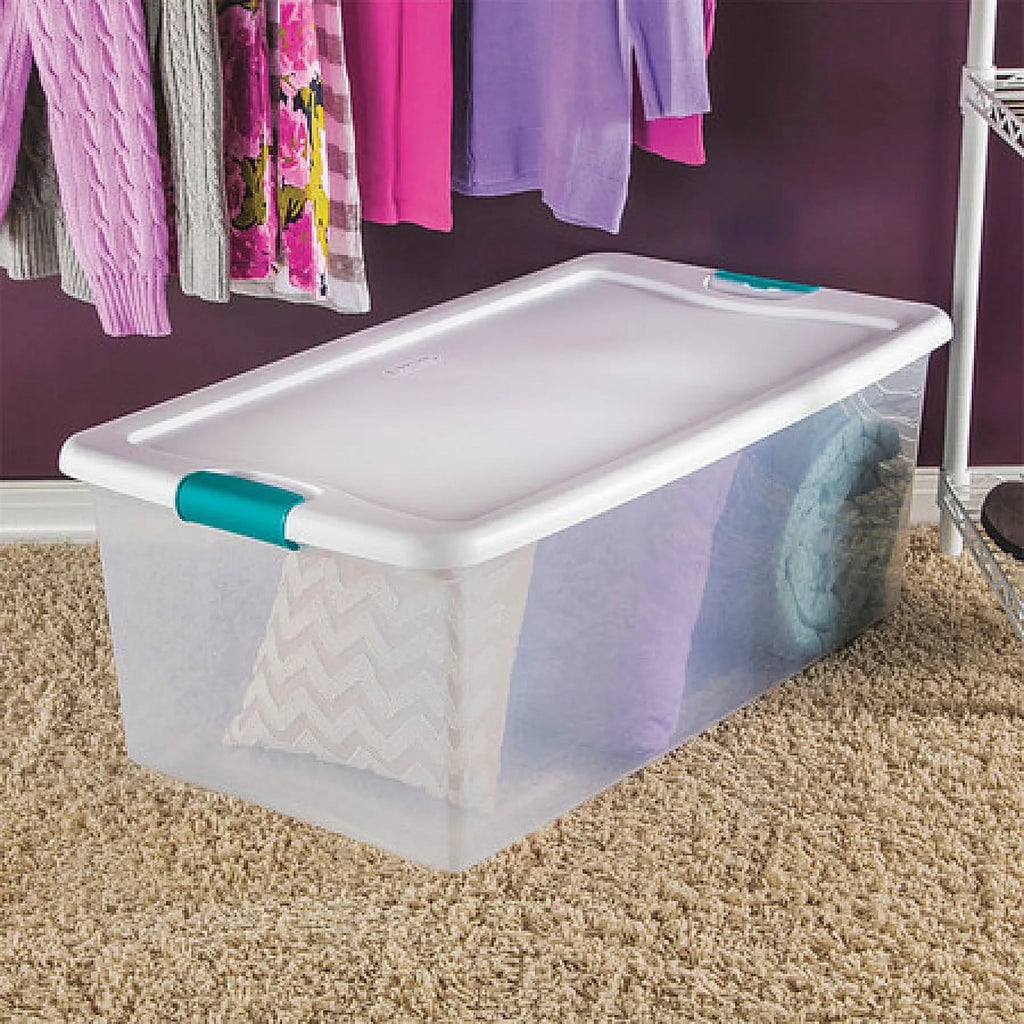 Sterilite 14988004 Latching Storage Box, Wheeled, 56-Qt. - Quantity 4