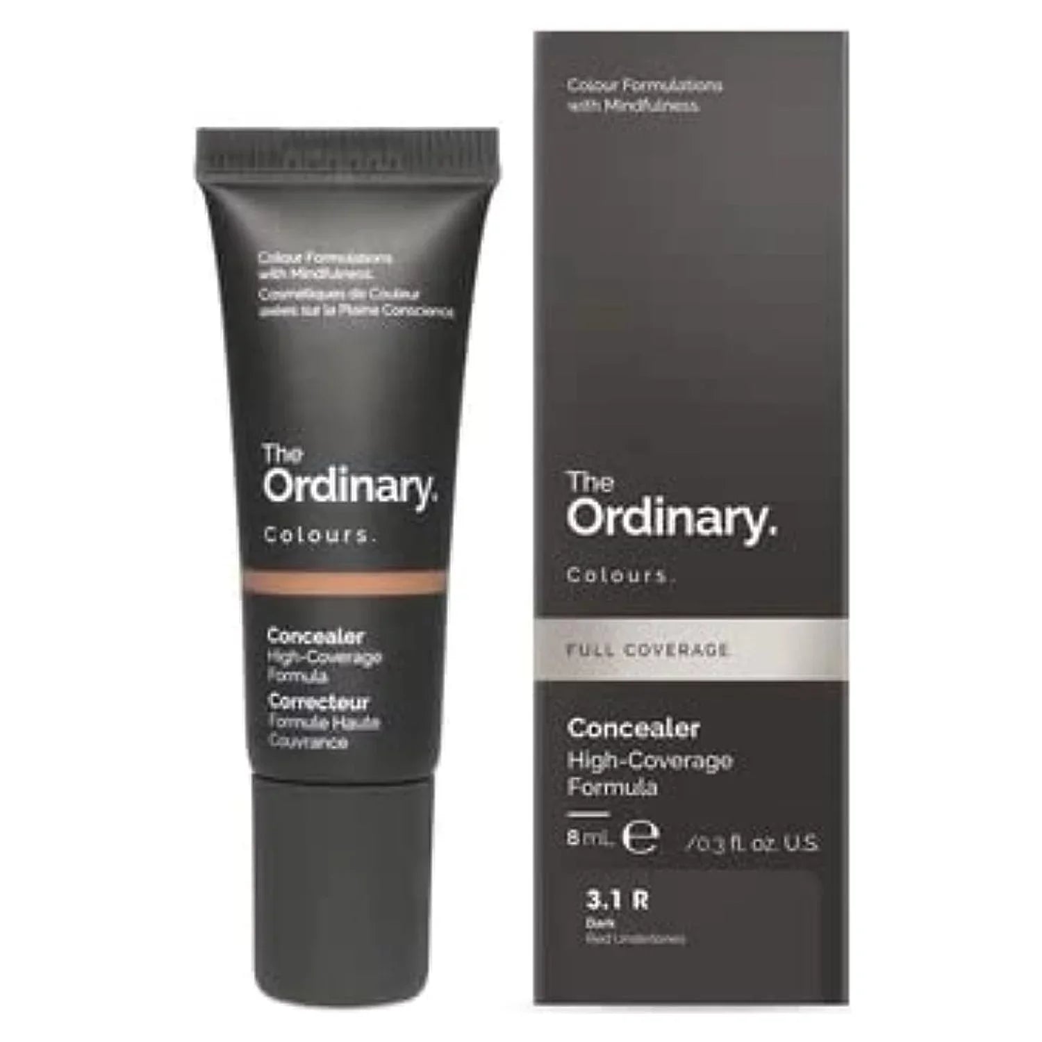 The Ordinary. Colours. Concealer, Full Shield 3.1R Dark Red Undertones, 0.3 fl. oz. (8 mL)