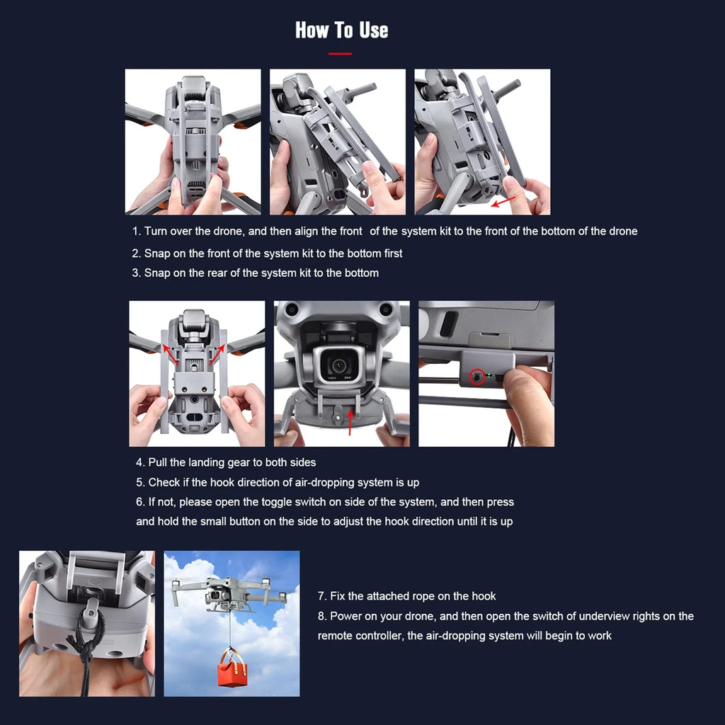 Transport Dispenser,Bait Payload Mavic Air 2s/ Mavic Air 2 Drop Suitable With Rescue Proposal And Drop Suitable Professional And Drop Bait With Air 2s/ Mavic 2 Bait Huiop Ziem