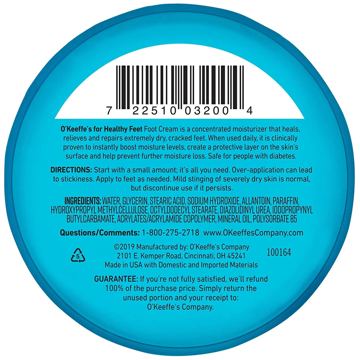 O'Keeffe's Healthy Feet Foot Cream, 3.2 ounce Jar