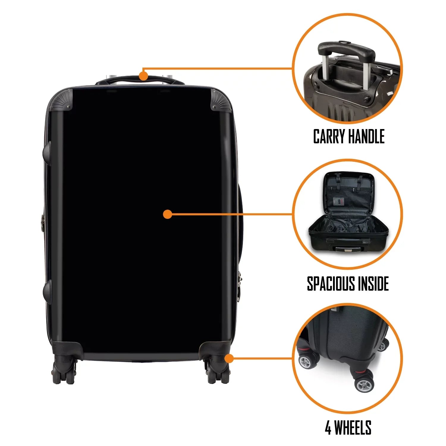 Rocksax Unisex AC/DC Official Tour Series Luggage/Suitcase By Rocksax - Back In Black - Large 95L