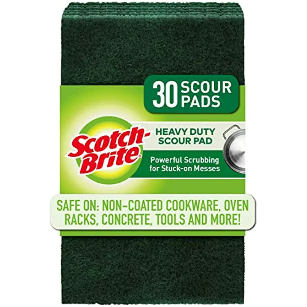Scotch-Brite Heavy Duty Scour Pads, 30, Green, Count