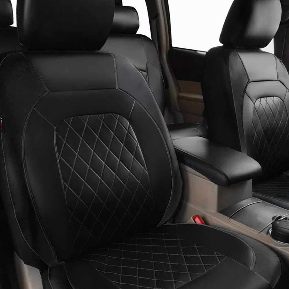 Andoe 9 Pcs Car Seat Protection 5 Seats PU Leather Universal Seat Protection Full Set Auto Interior Accessories for Auto Trucks Van SUV