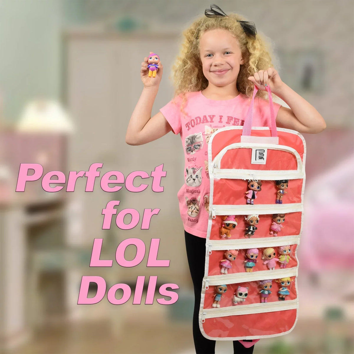 EASYVIEW Toy Storage Organizer Case Matching LOL Doll Bundle (2-items)