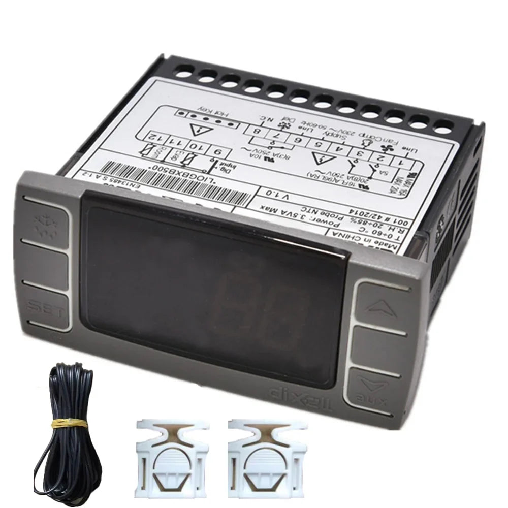 Dixell XR06CX-4N1F1 110V/50-60Hz 3 Relay Outputs Digital Thermostat Controller Compressor Defrost Fans With 2pcs NTC Teperateure Probes Sensors for Ventilated Refrigerating Freezers Units