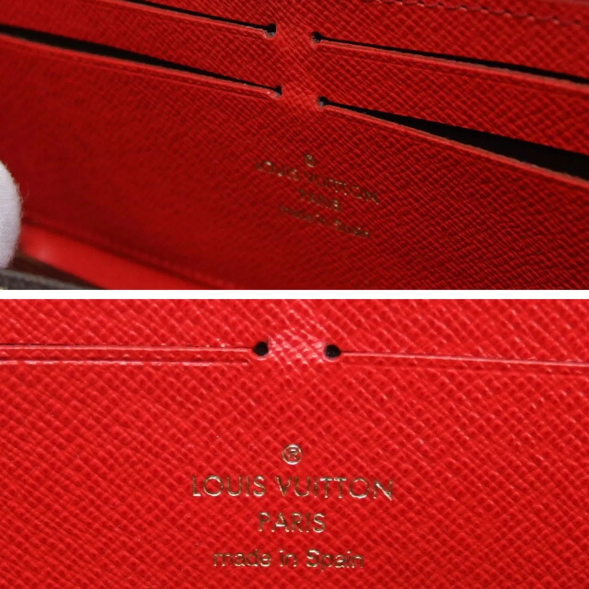 Pre-Owned Louis Vuitton Monogram Clemence Wallet Long Wallet Red M62940 (Good)