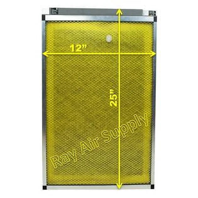 RAYAIR SUPPLY 12x25 Replacement Filter Pads Matching with MicroPower Guard Air Cleaner (3 Pack)