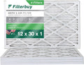 Filterbuy 12x30x1 MERV 8 Pleated HVAC AC Furnace Air Filters (4-Pack)