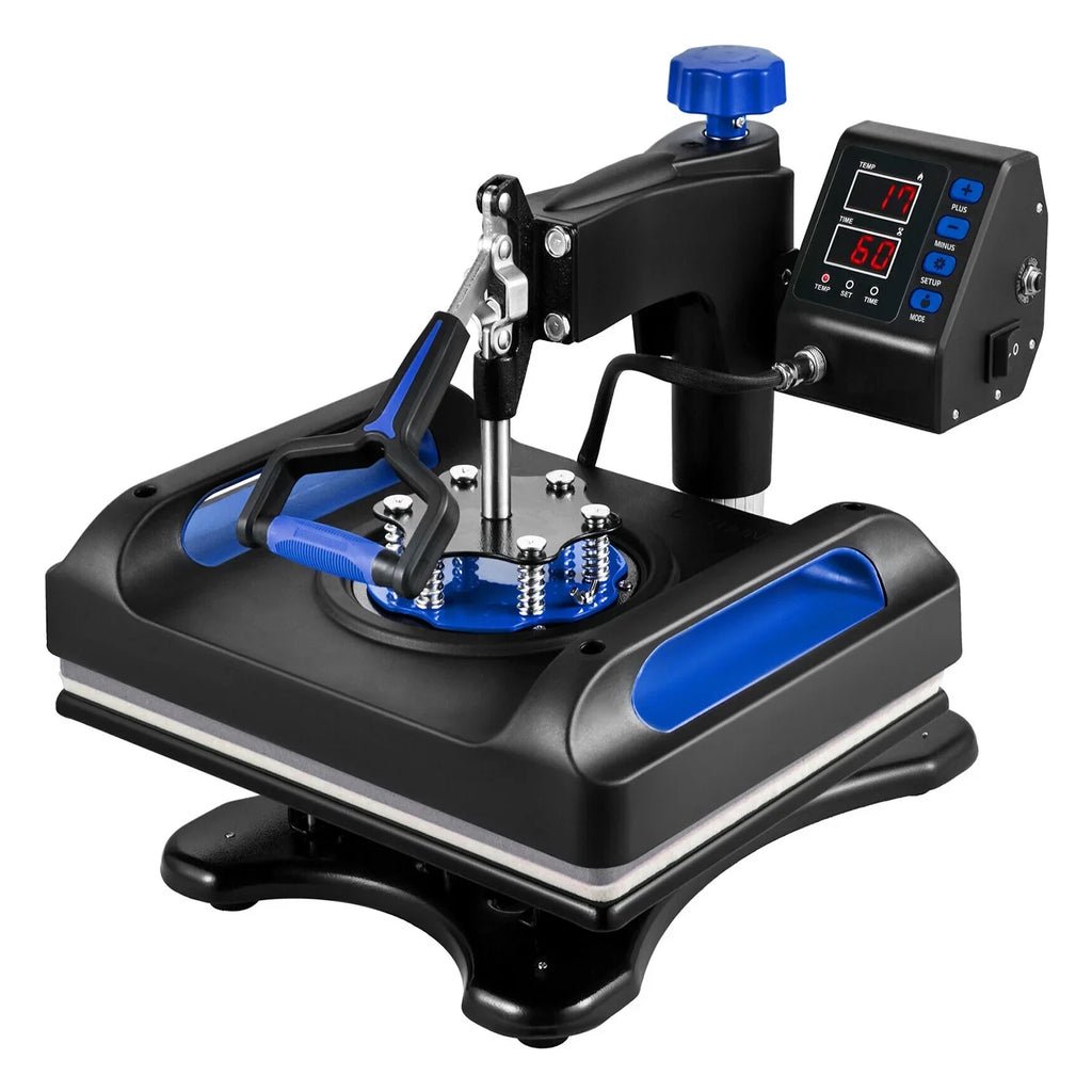 Blue Heat Press Machine 975W, 15 x 15 Inches Sublimation Transfer Printer, Digital Precise LCD Control Printing, 360 Swing Away Vinyl Transfer Printer for T-Shirts, Canvas Bag, Pillow, Banner
