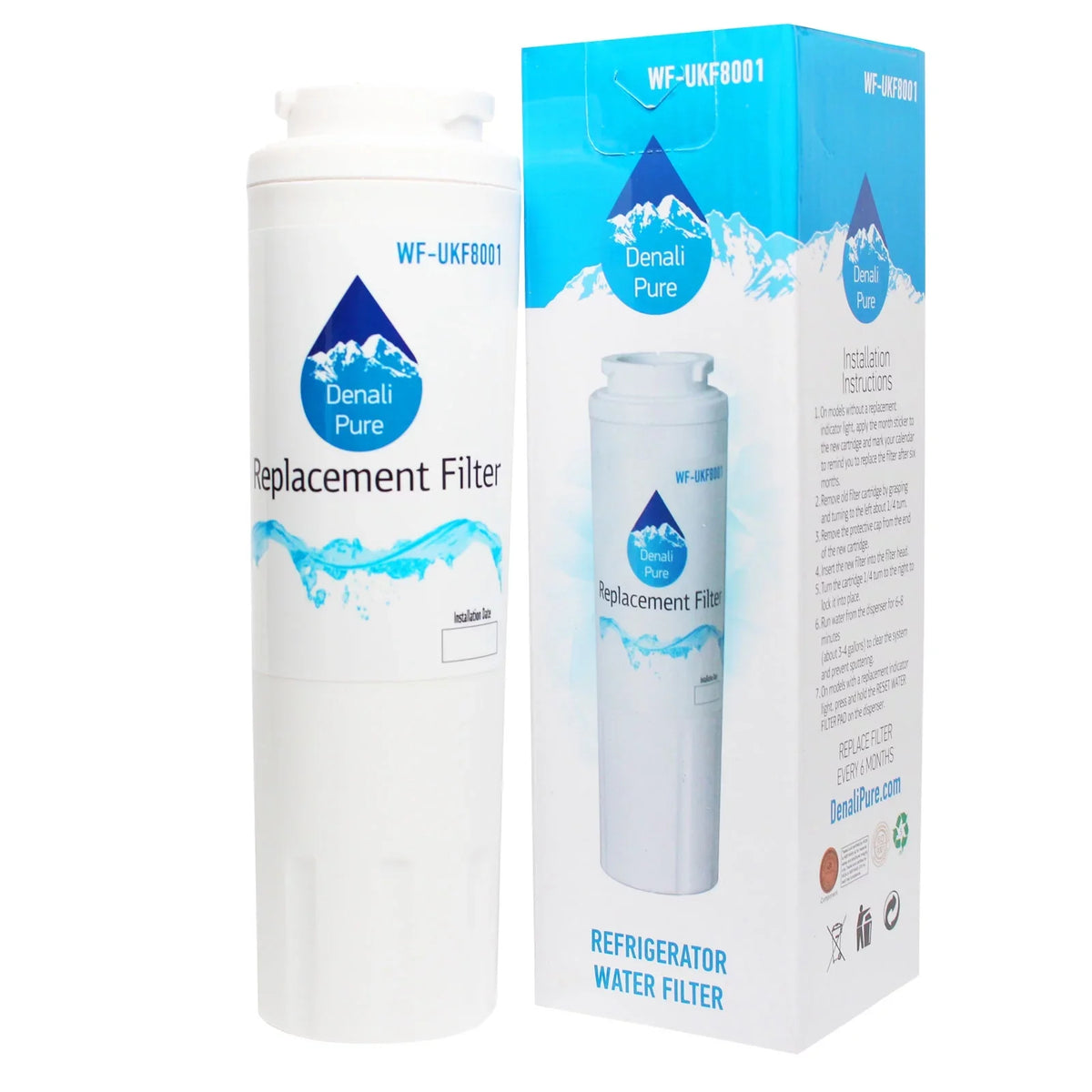 3-Pack Replacement for Amana ASD2627KES Refrigerator Water Filter - Fitting with Amana UKF8001AXX Fridge Water Filter Cartridge