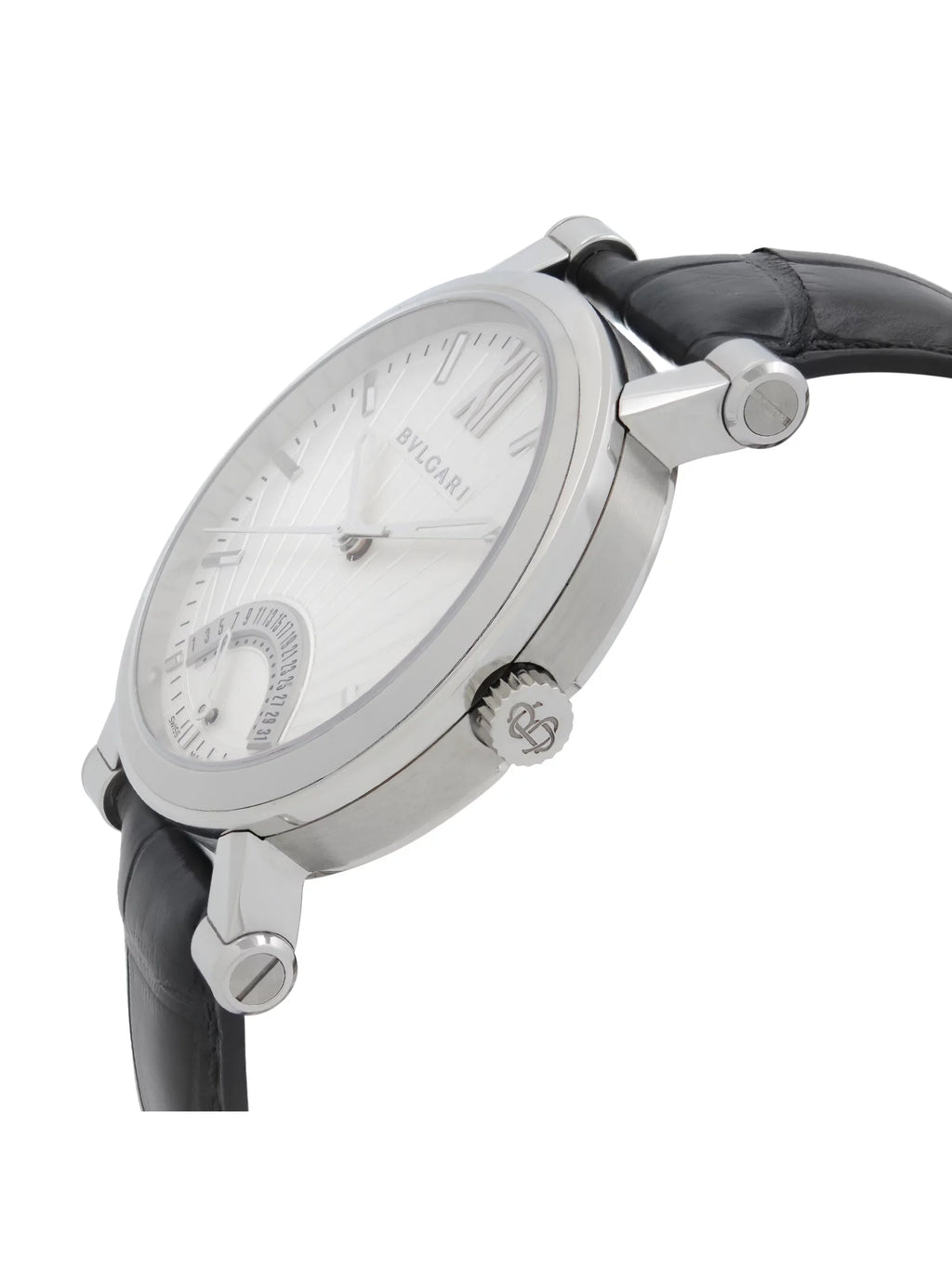 Bvlgari Sotirio Retrograde Steel White Dial Automatic Mens Watch SB42SDR