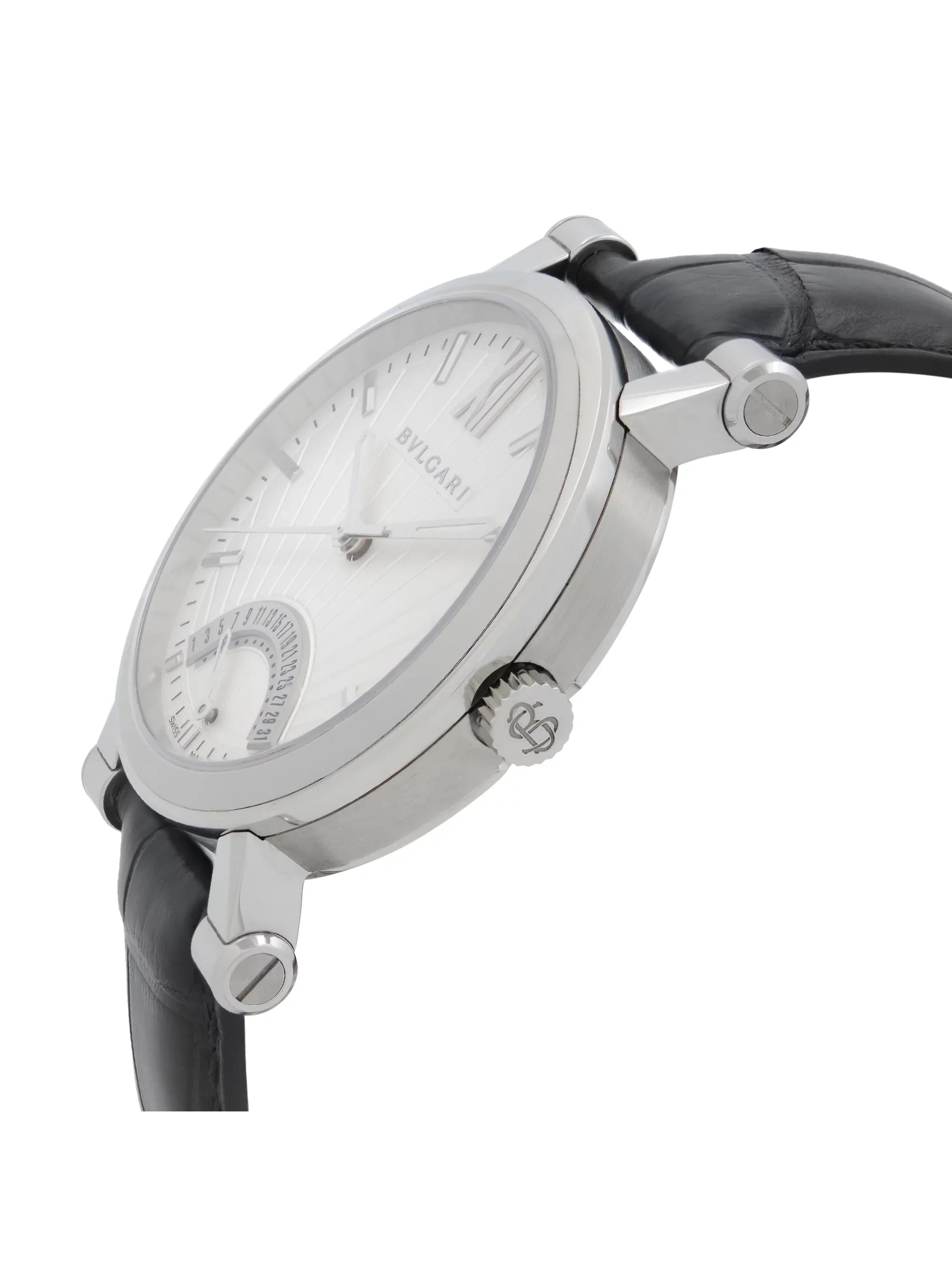 Bvlgari Sotirio Retrograde Steel White Dial Automatic Mens Watch SB42SDR