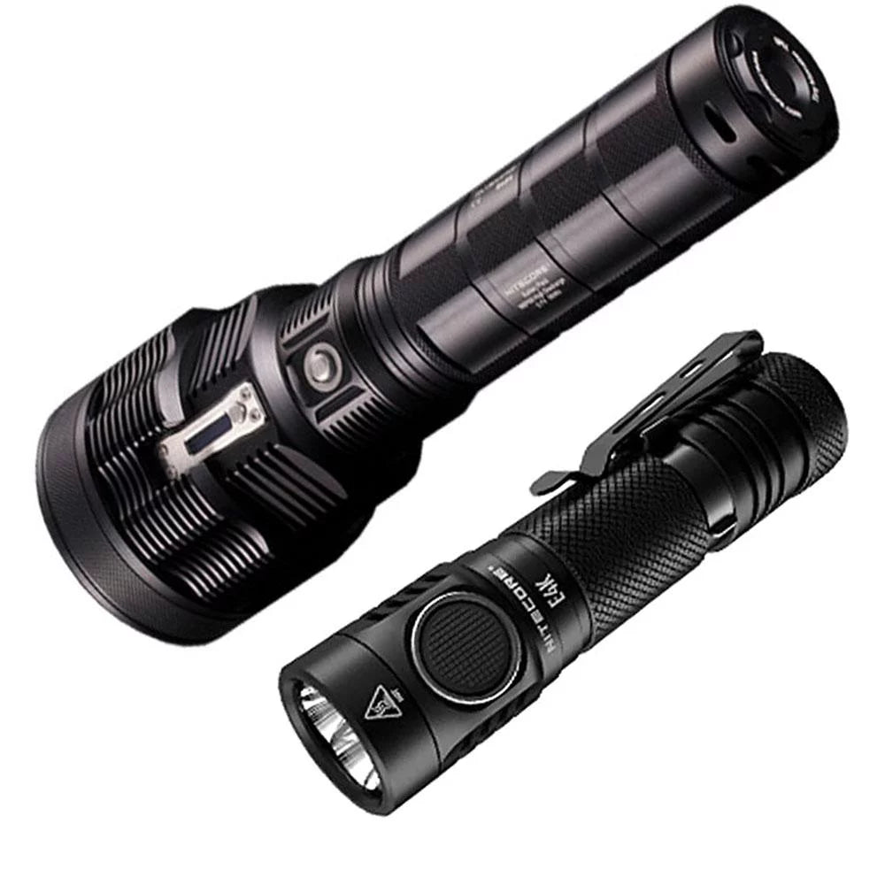 Outdoor Value Pack: Nitecore TM38 Searchlight and E4K Flashlight -Both can be Recharged on the go or at home