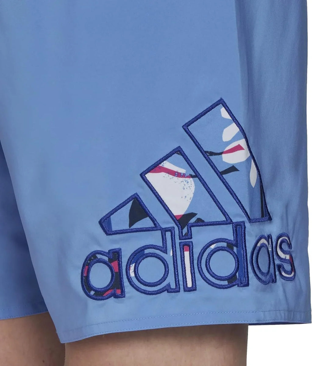 adidas Seasonal Floral Classics Logo 19" Swim Shorts Blue Fusion/Pulse Mint MD