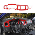 CheroCar Console Center Dash Board Trim Coating Interior for Dodge Charger 2015-2022,Red