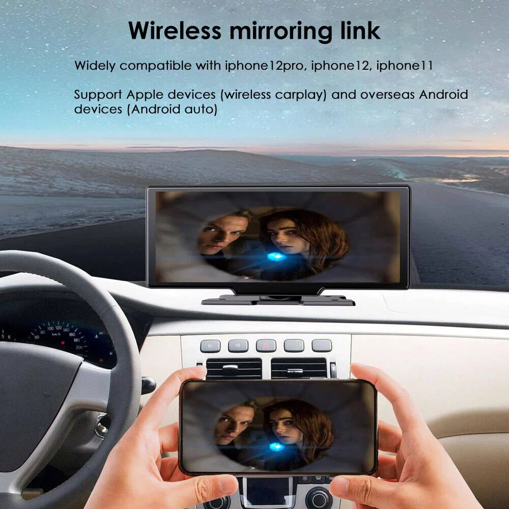 kydely 2K Wireless 10.26'' Touch Screen Dual Channel Wifi Car DVR Dash Camera Android Auto ".