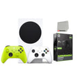 Microsoft Xbox Series S 512GB Digital Console with Extra Wireless Controller - Electric Volt - Powerpack Battery/Charge Cable Bundle with Microfiber Cleaning Cloth