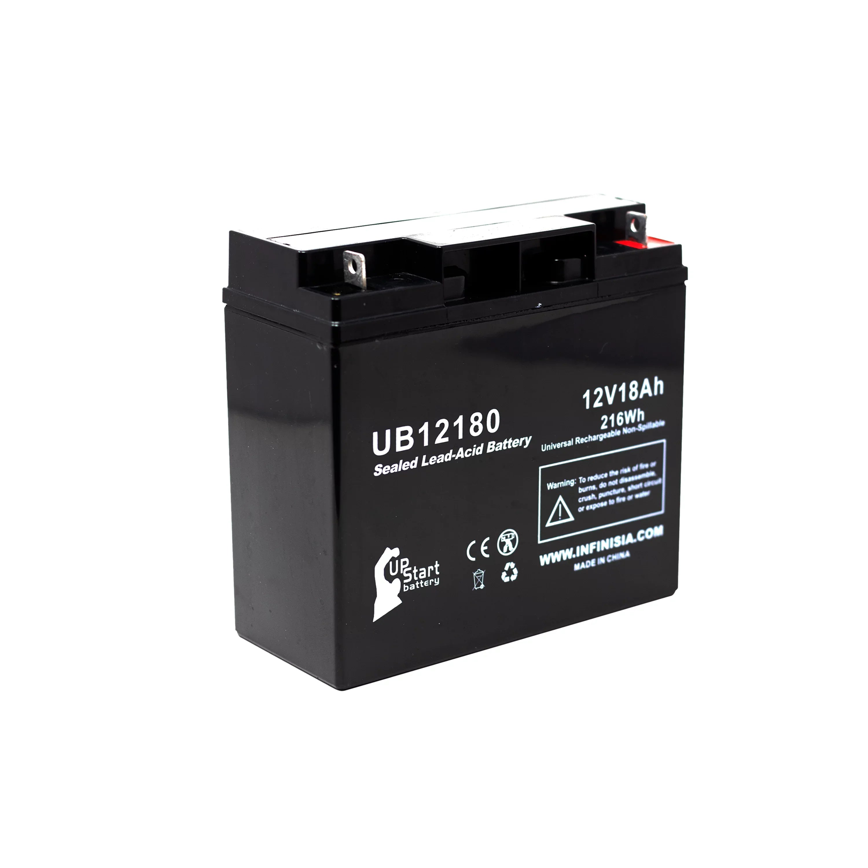 Matching EAGLE PICHER BATTERIES CFMP12V18 Battery - Replacement UB12180 Universal Sealed Lead Acid Battery (12V, 18Ah, 18000mAh, T4 Terminal, AGM, SLA)