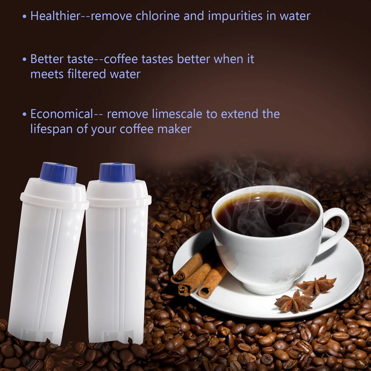 4Pcs Coffee Replacement Filter Cartridge Replacement Filter Coffee Filter Fitting with Delonghi DSL C002 Maker Machine Coffee Machine Accessory Filter for Coffee Maker