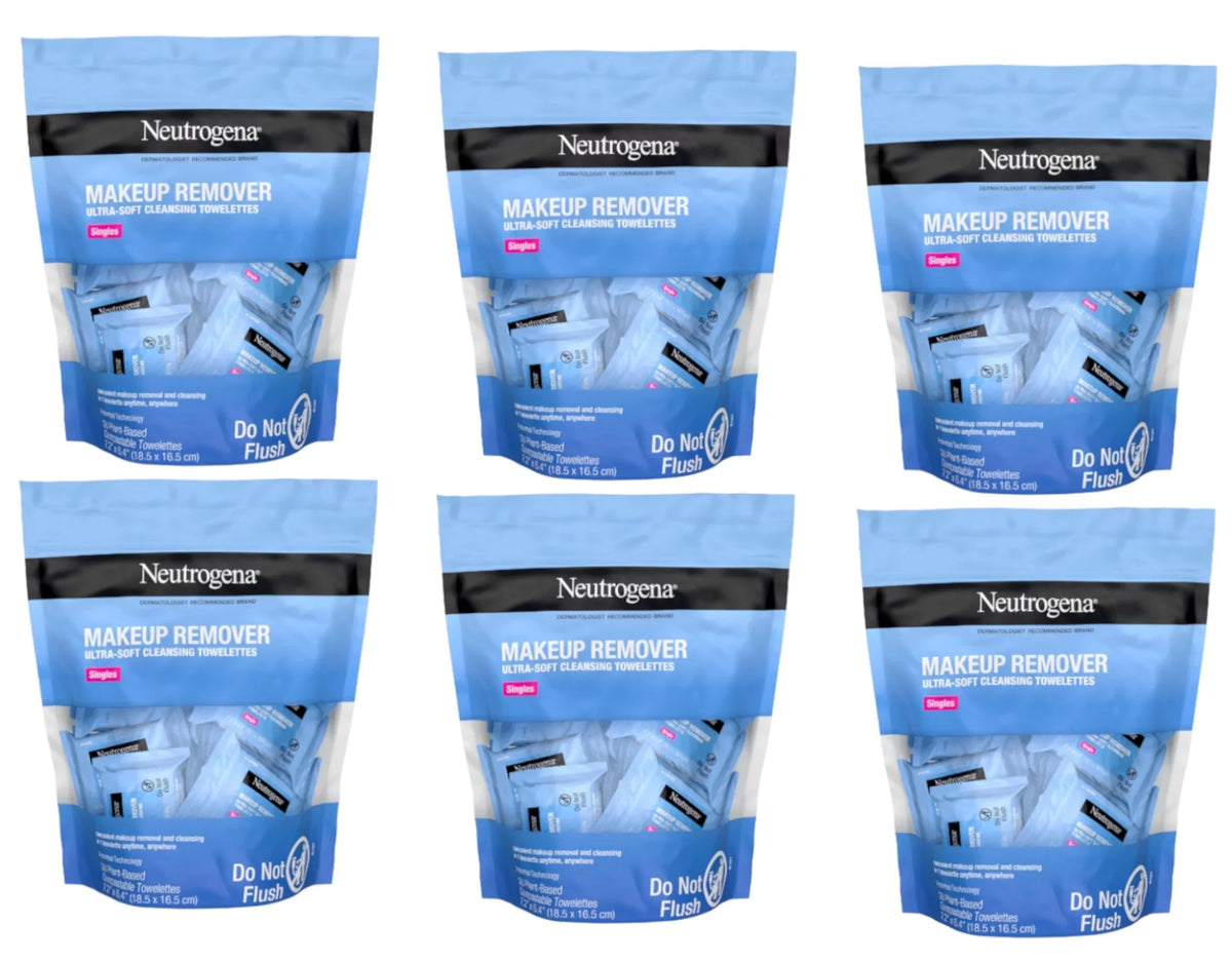 Neutrogena Makeup Remover Cleansing Towelette, Singles, 20 Ea, 6 Pack