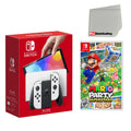 Nintendo Switch OLED Console White with Mario Party Superstars and Screen Cleaning Cloth