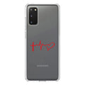 DistinctInk Clear Shockproof Hybrid Case for Galaxy S20 ULTRA / 5G (6.9" Screen) - TPU Bumper Acrylic Back Tempered Glass Screen Protector - Cross Heart - Faith Hope Love