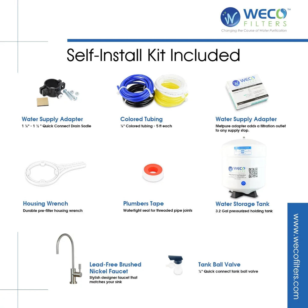 WECO VGRO-75GS-215RO High Efficiency Reverse Osmosis Drinking Water Filtration System