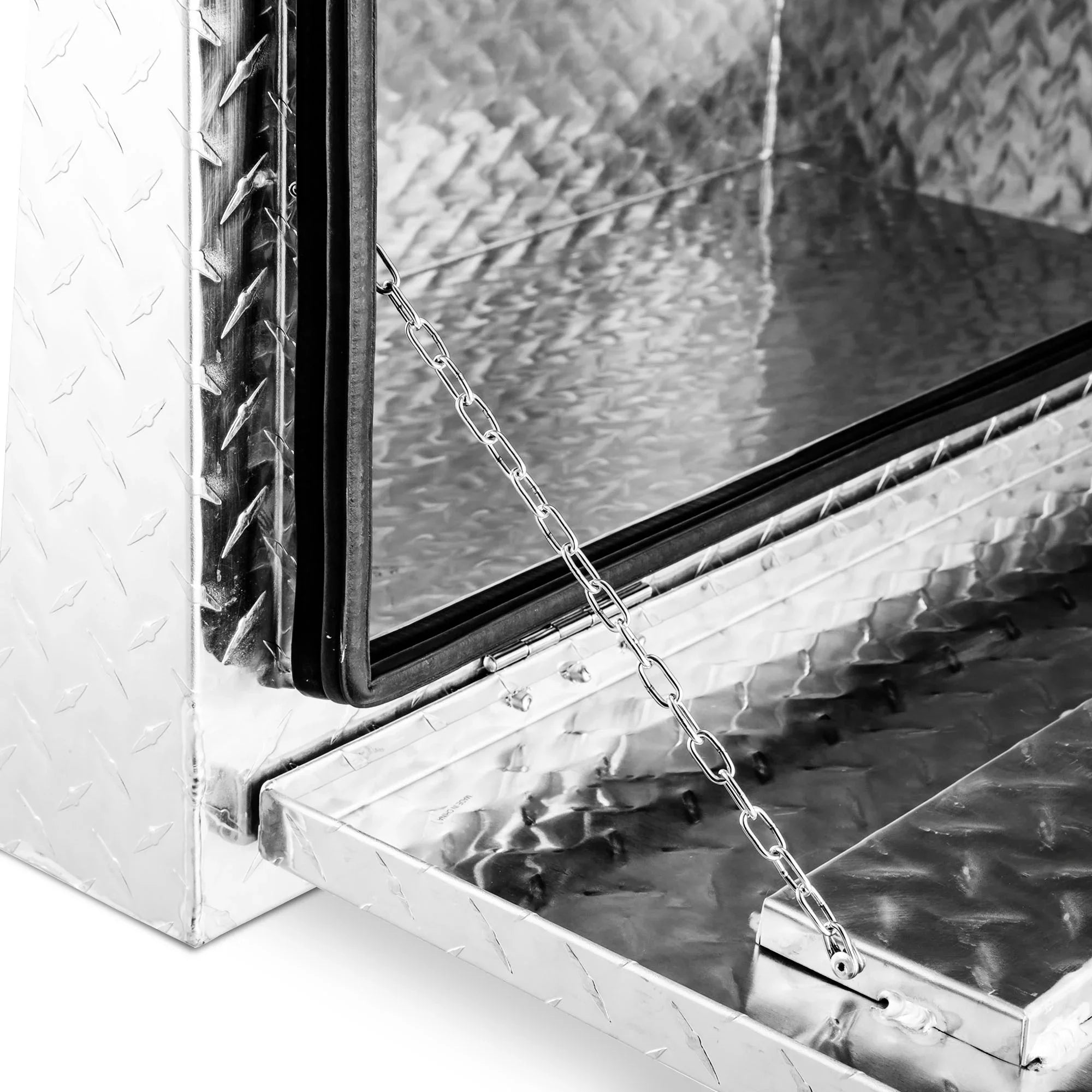 ARKSEN 18" Aluminum Truck Underbody Diamond Plate ToolBox w/ T-Handle Latch Strong Pickup Trailer Storage Organizer Tool Box Key Lock, Silver
