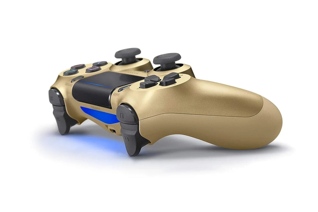 DualShock PlayStation 4 Wireless Controller - Gold Blue - Like New With Earbuds Bundle BOLT AXTION