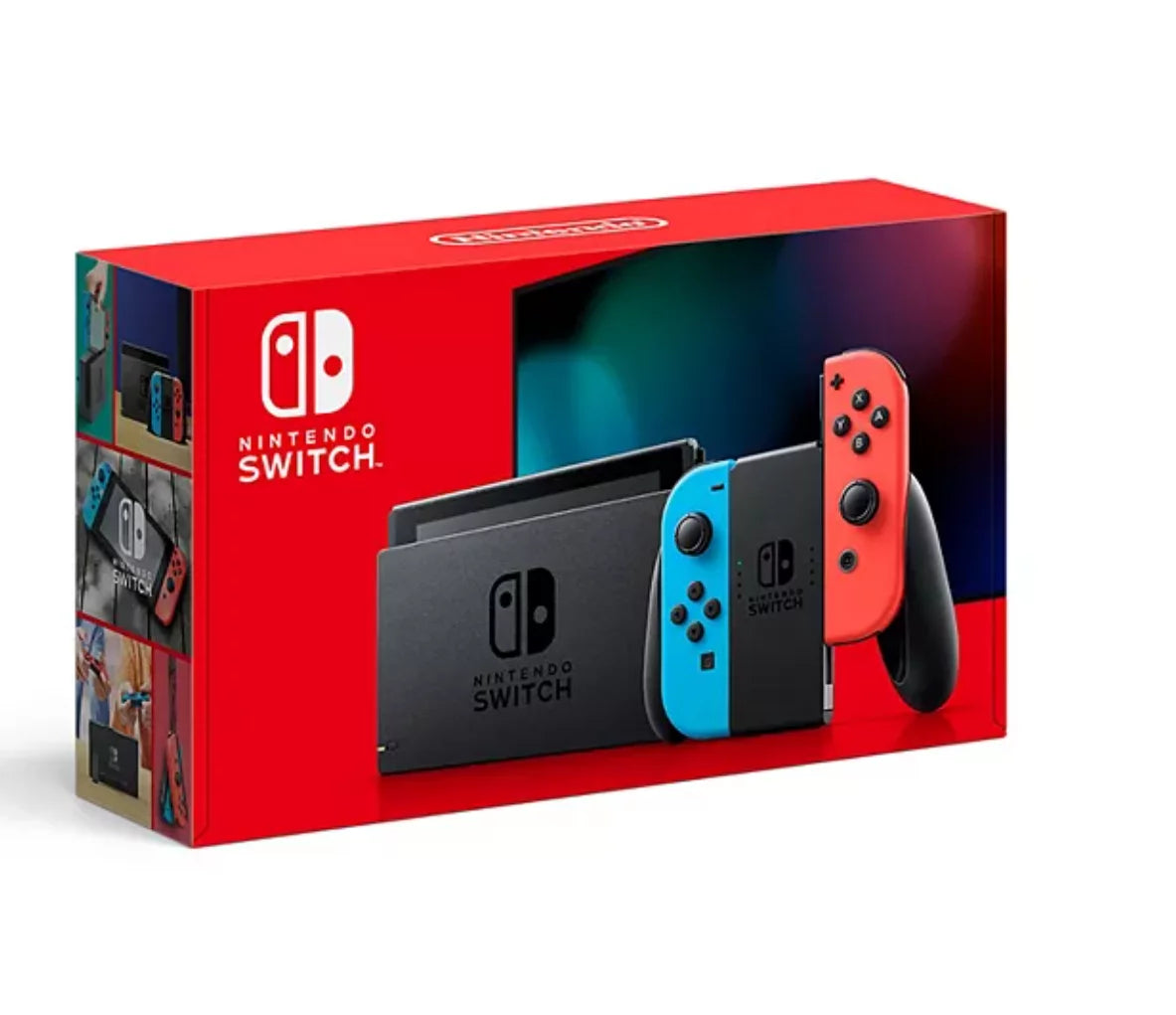 Nintendo Switch Console with Mario Odyssey Game & Gray Dual Joy-Con Charger