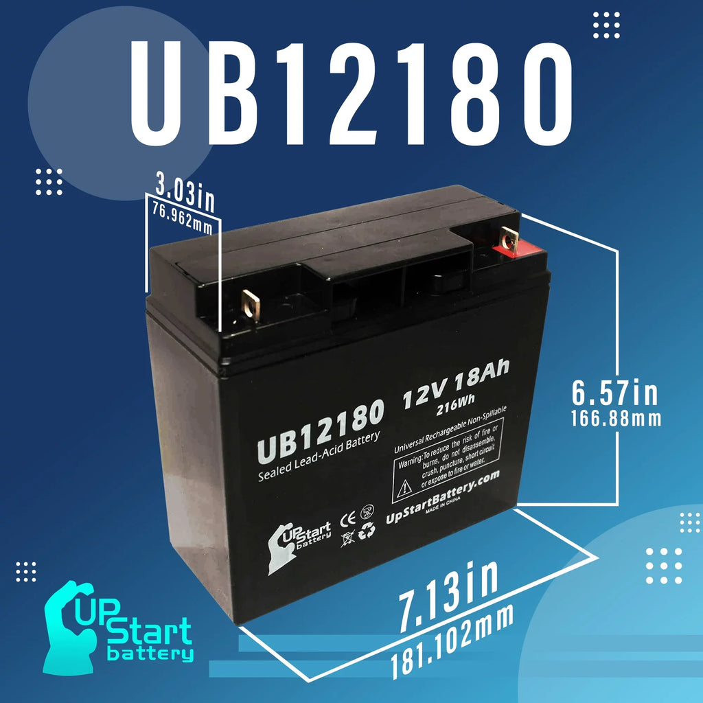 Matching EAGLE PICHER BATTERIES CFMP12V18 Battery - Replacement UB12180 Universal Sealed Lead Acid Battery (12V, 18Ah, 18000mAh, T4 Terminal, AGM, SLA)