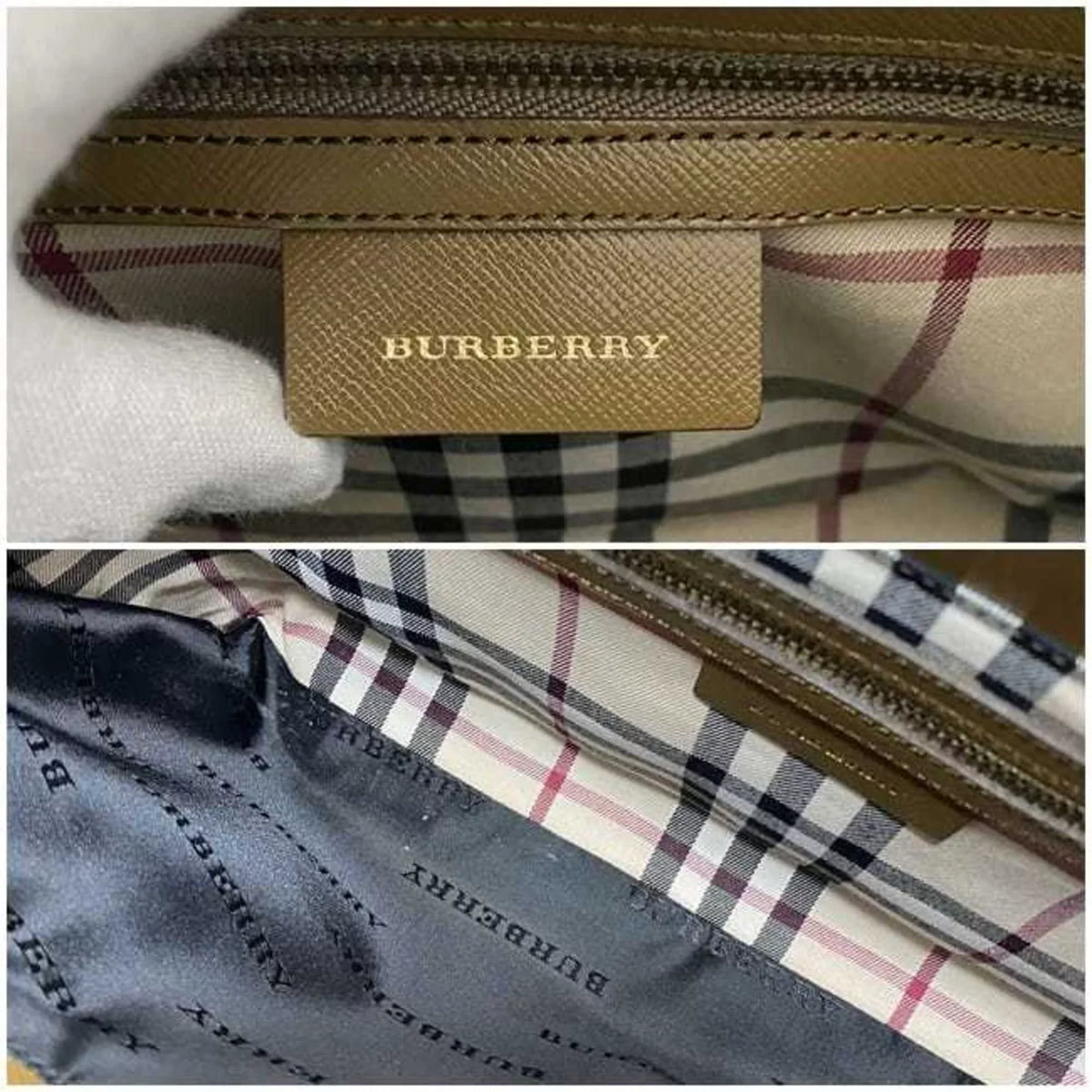 Pre-Owned Burberry tote bag brown beige PVC leather BURBERRY handbag ladies (Good)