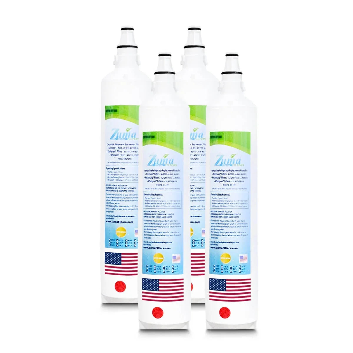 ZUMA Brand , Water Filters , Model # ZWFZ1-RF750 , Matching with Subzero® BI36UFDIDSPH - 4 Pack - Made in U.S.A.