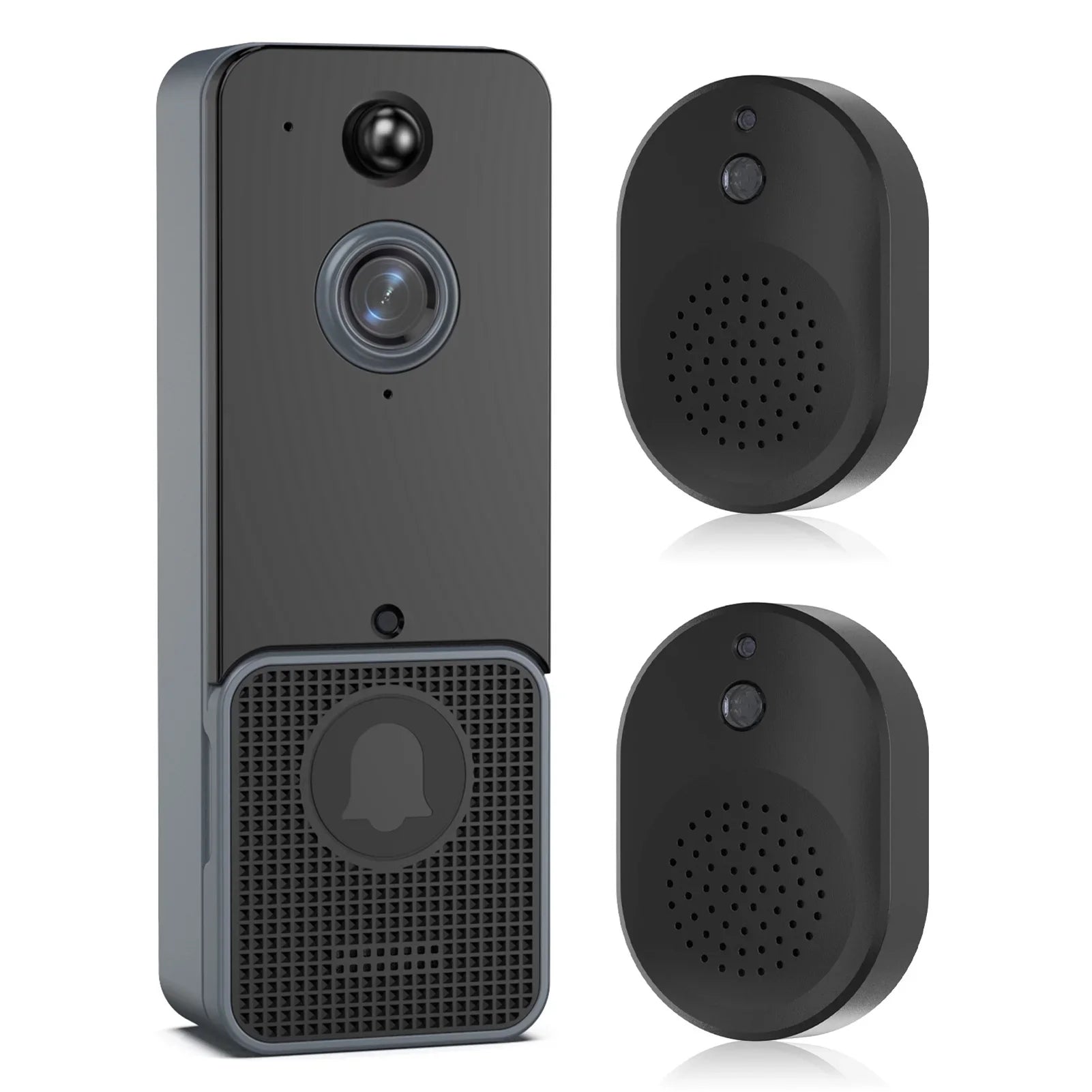 Shinysix Wireless Doorbell Camera with Two Chime, PIR Human Detection and App Alerts, Night Vision, 2-Way Audio-for Home Security