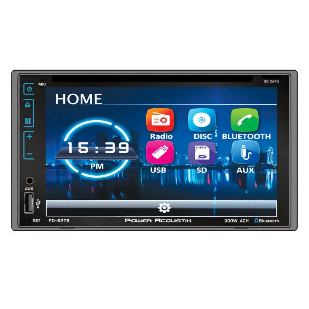Power Acoustik PD-627B Double DIN DVD, Digital Media Player w/ Bluetooth
