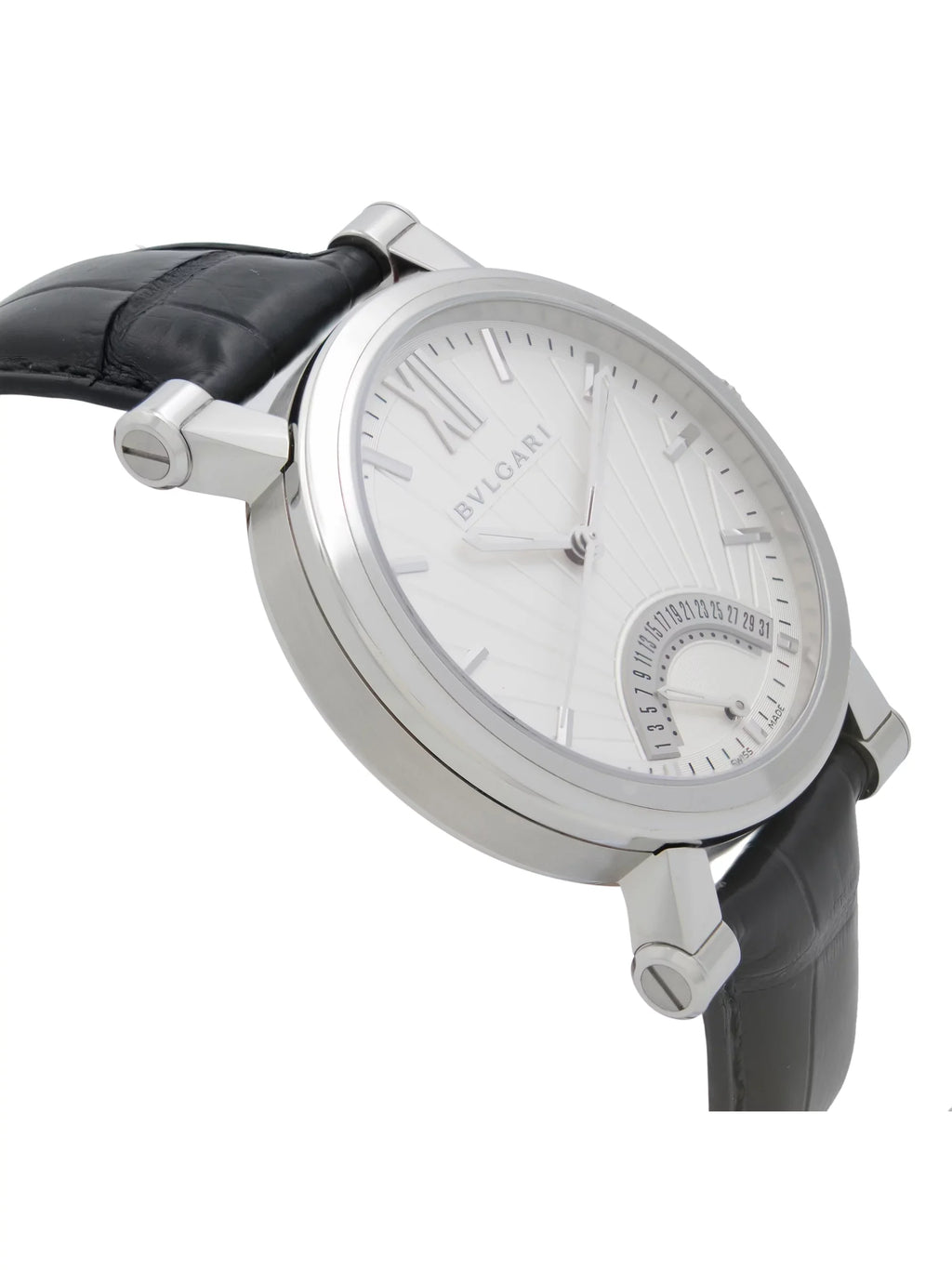 Bvlgari Sotirio Retrograde Steel White Dial Automatic Mens Watch SB42SDR