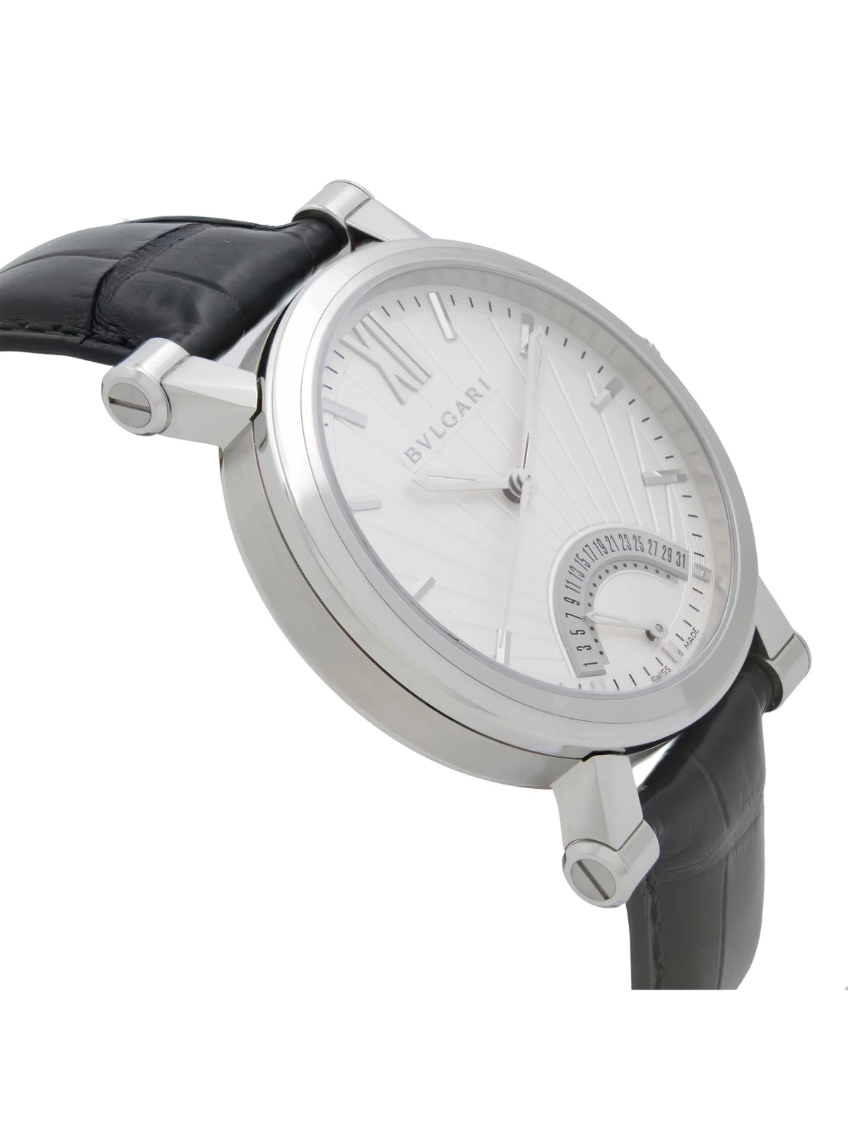 Bvlgari Sotirio Retrograde Steel White Dial Automatic Mens Watch SB42SDR