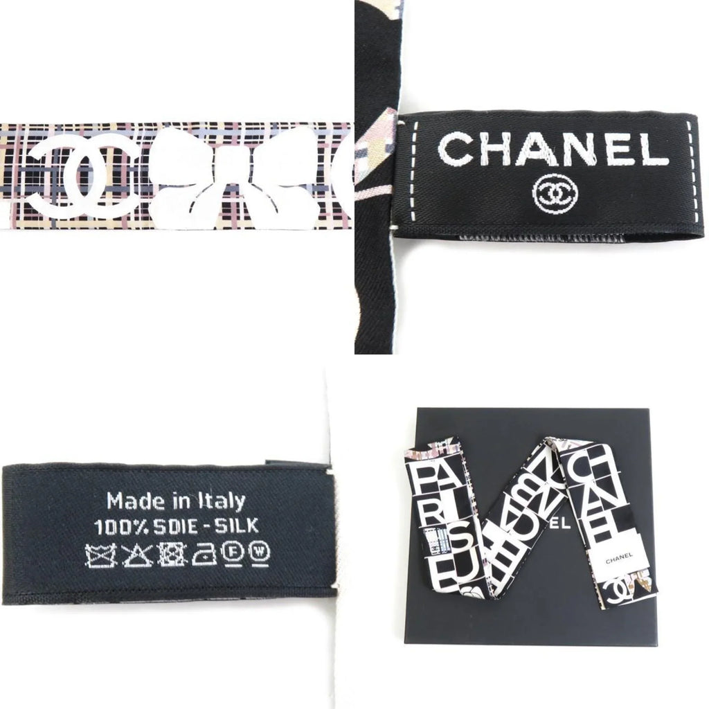 Pre-Owned CHANEL Scarf Silk Black Women's (Good)